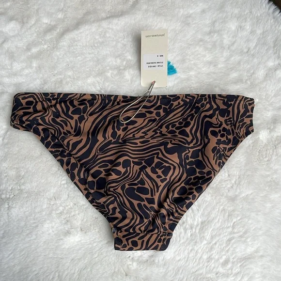 Johnny Was tan zebra hipster swim bottom